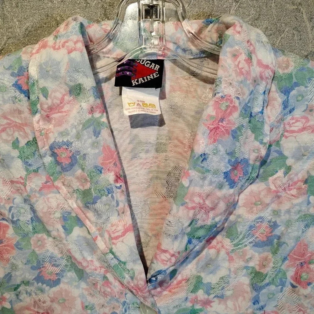Sugar Kaine 2 pc Cullottes & Top Embroidered Floral Pink/Blue/White in Size 12 - Picture 3 of 15